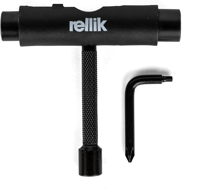 Rellik Metal Skate T-Tool Schwarz - Universal Werkzeug Skateboard Longboard