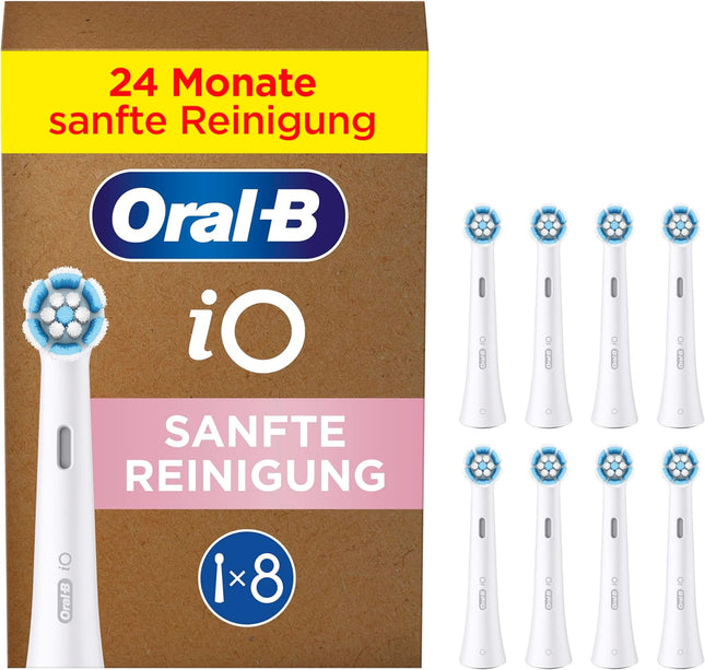 Oral-B iO Sanfte Reinigung Aufsteckbürsten 8er Pack Weiß