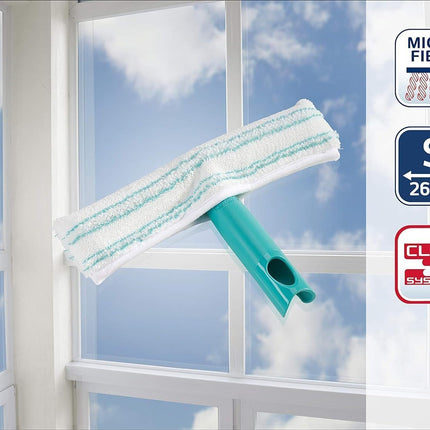 Leifheit Window Washer M 26 cm - Fensterreiniger 2-Faser-Bezug Doppelseitig