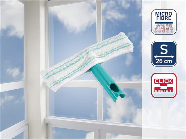 Leifheit Window Washer M 26 cm - Fensterreiniger 2-Faser-Bezug Doppelseitig