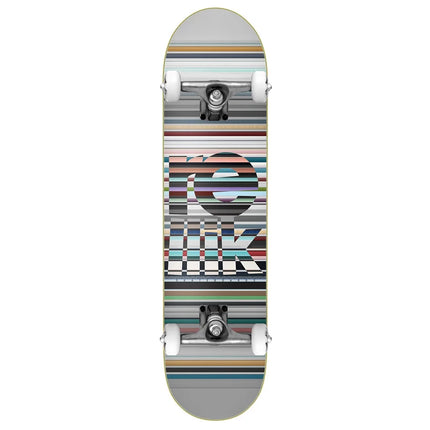 Rellik Stripes 7.875" Komplett-Skateboard Weiß/Blau fahrbereit