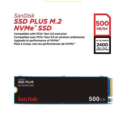 SanDisk SSD Plus M.2 NVMe SSD 500 GB interne SSD-Festplatte