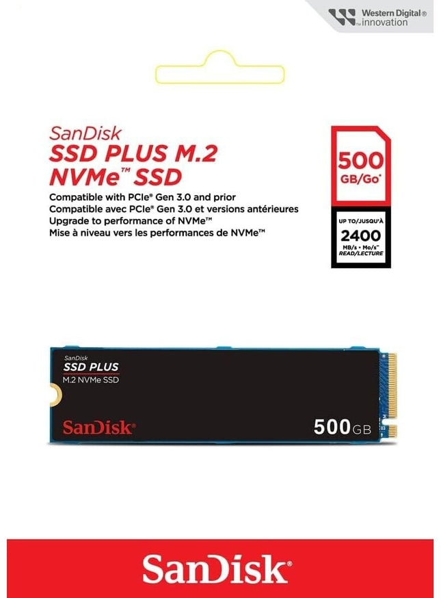 SanDisk SSD Plus M.2 NVMe SSD 500 GB interne SSD-Festplatte